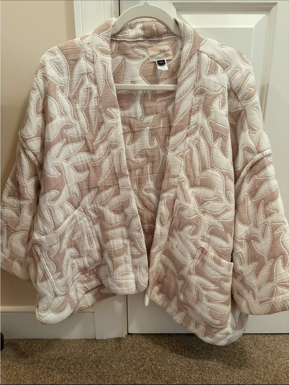 Universal Thread Quilted Open-Front Jacket Sweater